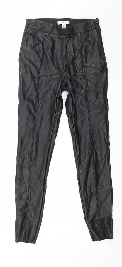 Womens UK Size 8 Topshop Regular Fit  Black Trousers