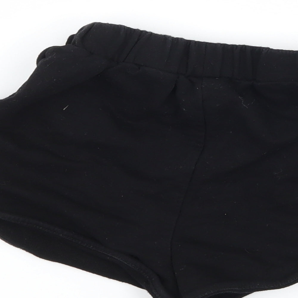 SheIn Girls Black  Jersey Sweat Shorts Size 5-6 Years - Butterfly