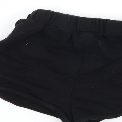 SheIn Girls Black  Jersey Sweat Shorts Size 5-6 Years - Butterfly