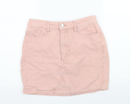 Mistress Rocks Womens Pink  Corduroy A-Line Skirt Size S