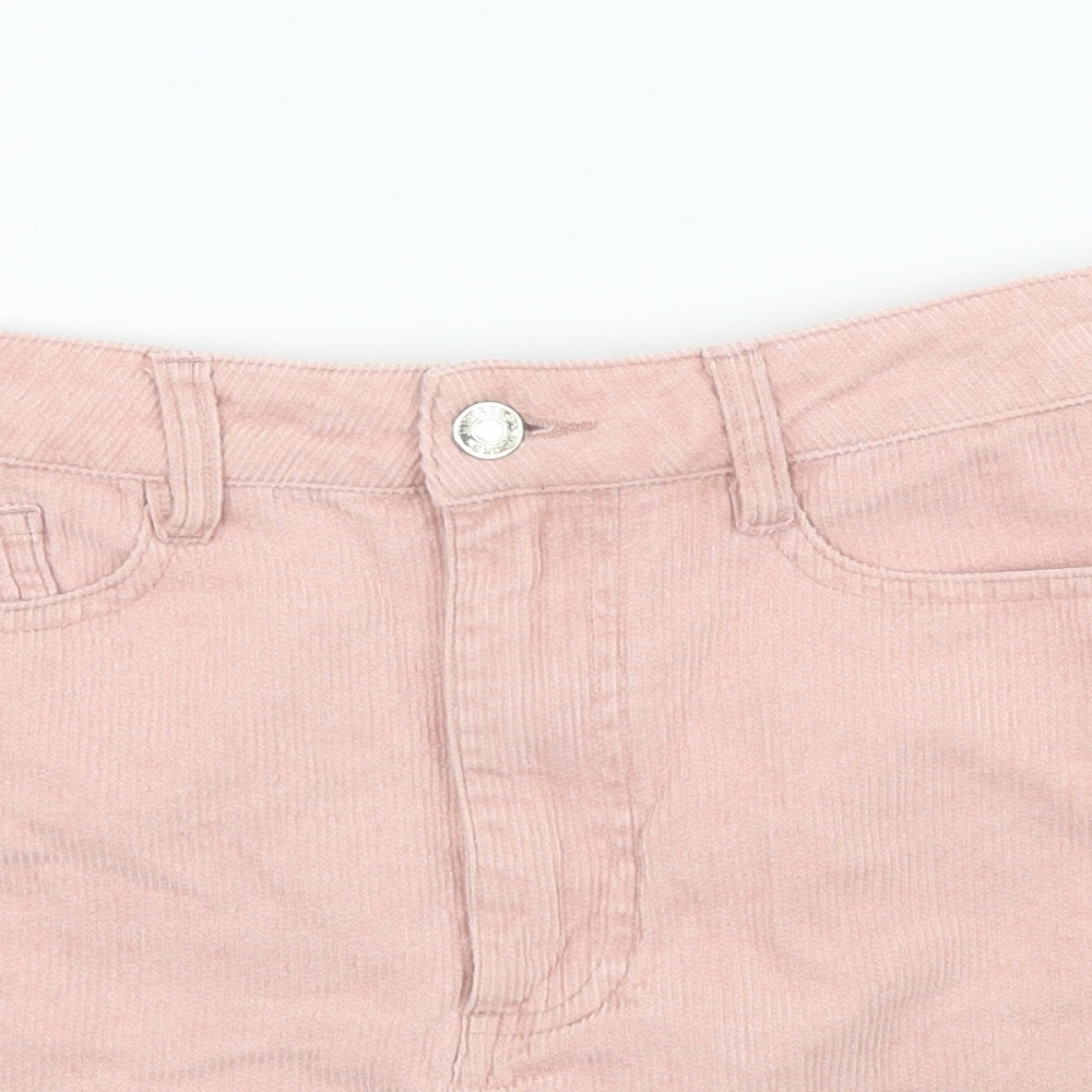Mistress Rocks Womens Pink  Corduroy A-Line Skirt Size S