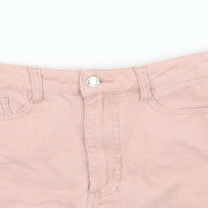 Mistress Rocks Womens Pink  Corduroy A-Line Skirt Size S