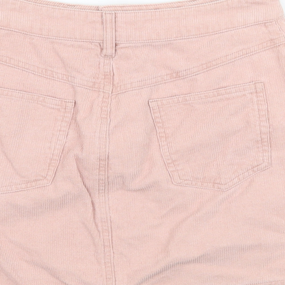Mistress Rocks Womens Pink  Corduroy A-Line Skirt Size S