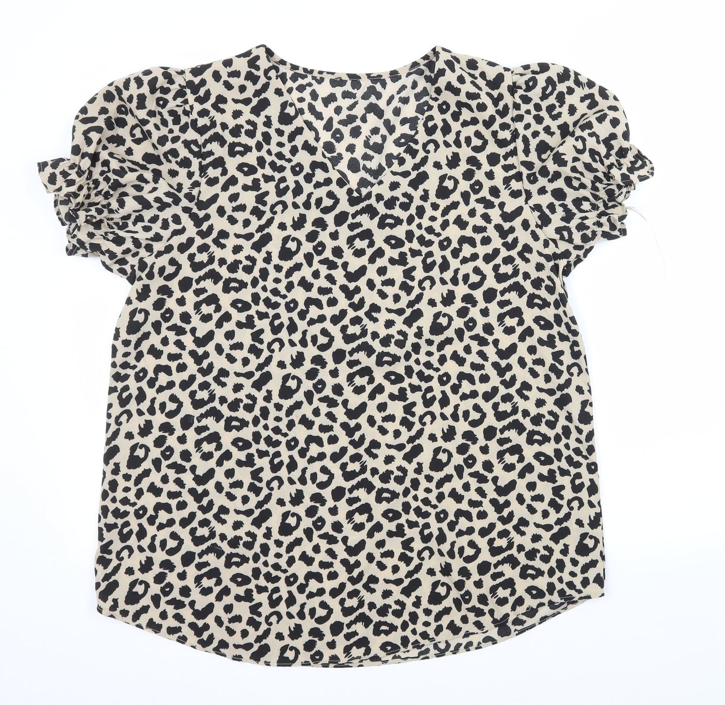 SheIn Womens Brown Animal Print  Basic Blouse Size L