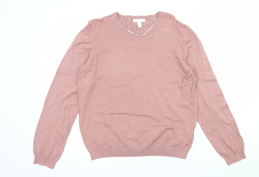 Womens UK Size M H&M Pink Pullover Jumper
