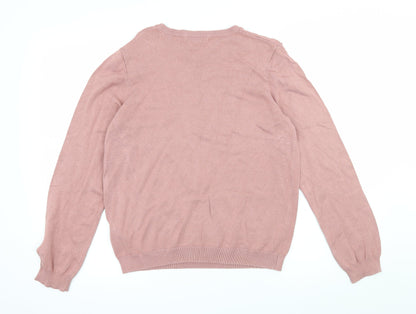 Womens UK Size M H&M Pink Pullover Jumper