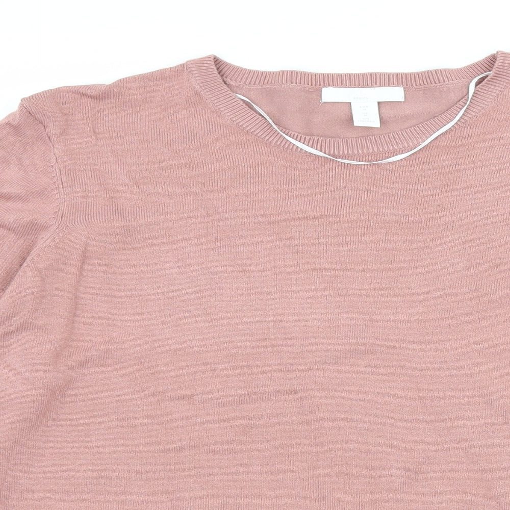 Womens UK Size M H&M Pink Pullover Jumper