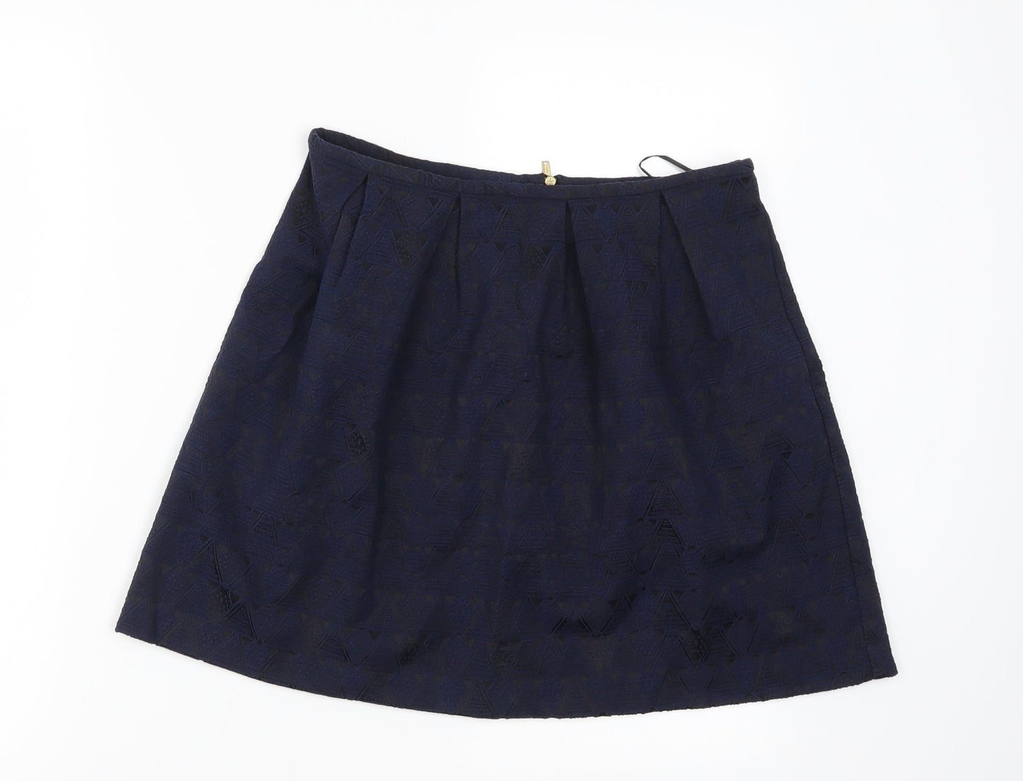 Oasis Womens Blue Geometric  Mini Skirt Size 8