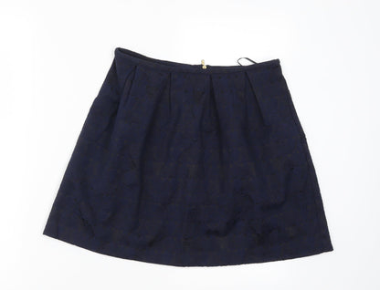 Oasis Womens Blue Geometric  Mini Skirt Size 8