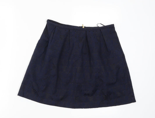 Oasis Womens Blue Geometric  Mini Skirt Size 8