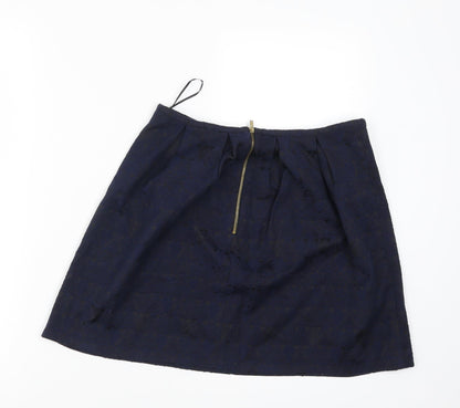 Oasis Womens Blue Geometric  Mini Skirt Size 8
