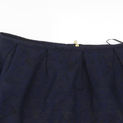 Oasis Womens Blue Geometric  Mini Skirt Size 8
