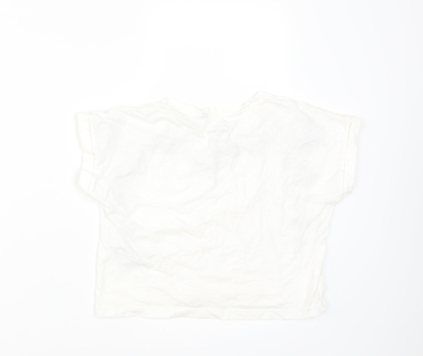 Outfitters Girls White Fair Isle  Basic T-Shirt Size 10 Years