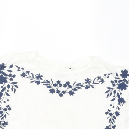 Outfitters Girls White Fair Isle  Basic T-Shirt Size 10 Years