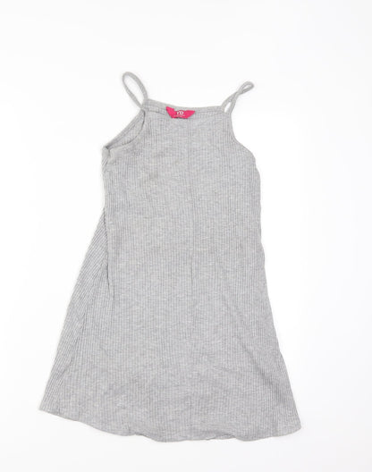 Young Dimension Girls Grey   T-Shirt Dress  Size 8-9 Years