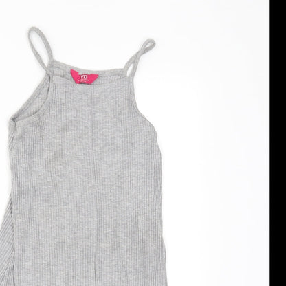 Young Dimension Girls Grey   T-Shirt Dress  Size 8-9 Years