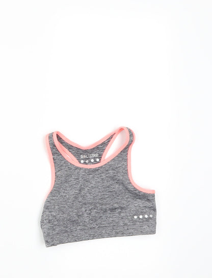 Matalan Girls Grey   Cropped T-Shirt Size 6-7 Years