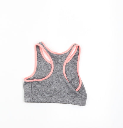 Matalan Girls Grey   Cropped T-Shirt Size 6-7 Years