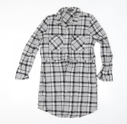 Primark Womens Grey Check  Shirt Dress    - `