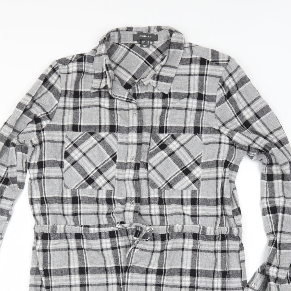 Primark Womens Grey Check  Shirt Dress    - `