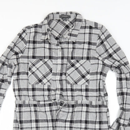 Primark Womens Grey Check  Shirt Dress    - `