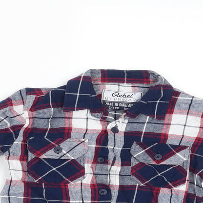 Primark Boys Blue Check  Basic Button-Up Size 3-4 Years