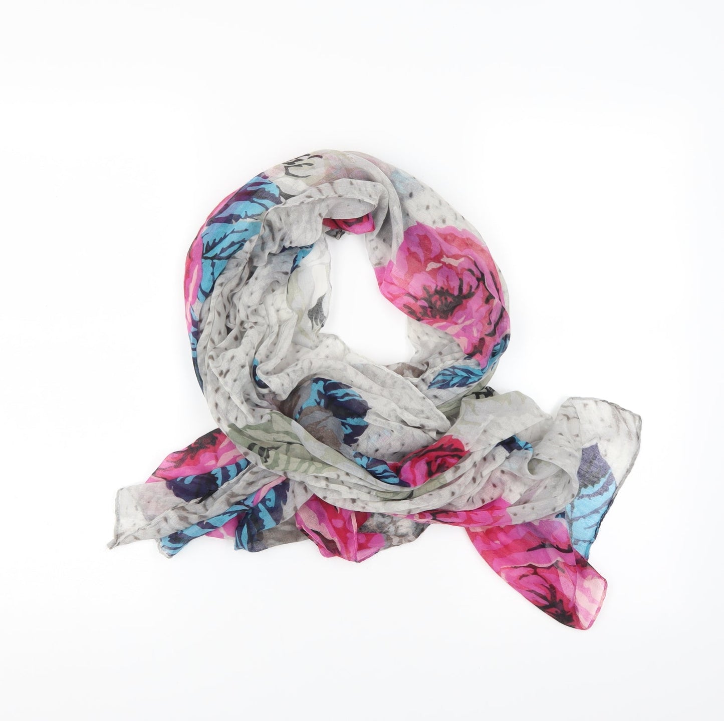 Preworn Womens Grey Floral   Scarf