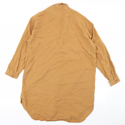 FOREVER 21 Womens Brown   Basic Button-Up Size M