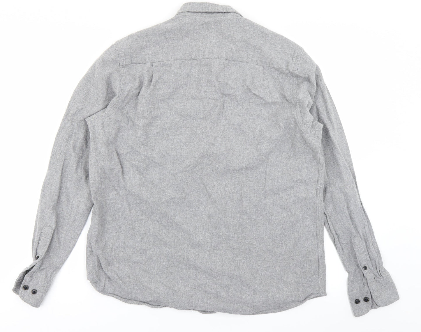 Mens UK Size L Cedar Wood State Grey  Button-Up Long Sleeve Casual Shirt