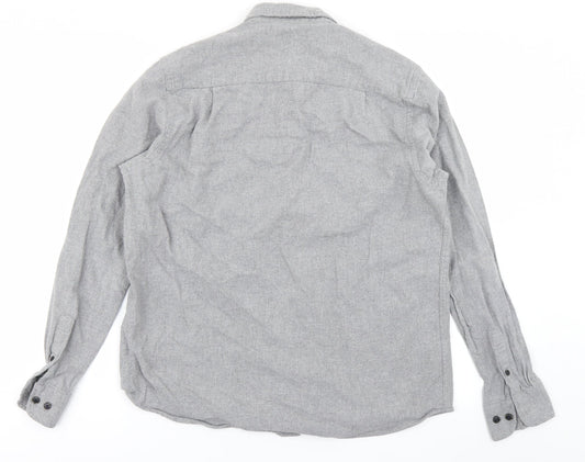 Mens UK Size L Cedar Wood State Grey  Button-Up Long Sleeve Casual Shirt