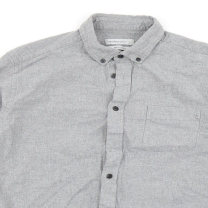 Mens UK Size L Cedar Wood State Grey  Button-Up Long Sleeve Casual Shirt