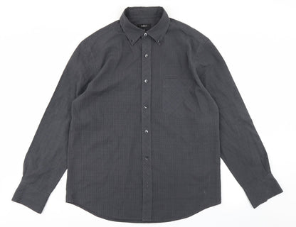 Mens UK Size L NEXT Grey  Button-Up Long Sleeve Casual Shirt