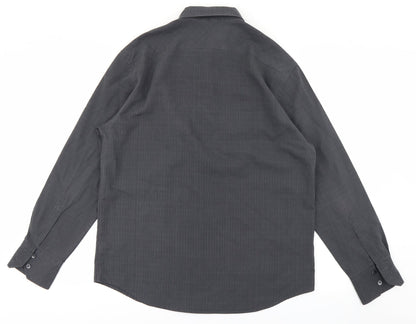 Mens UK Size L NEXT Grey  Button-Up Long Sleeve Casual Shirt