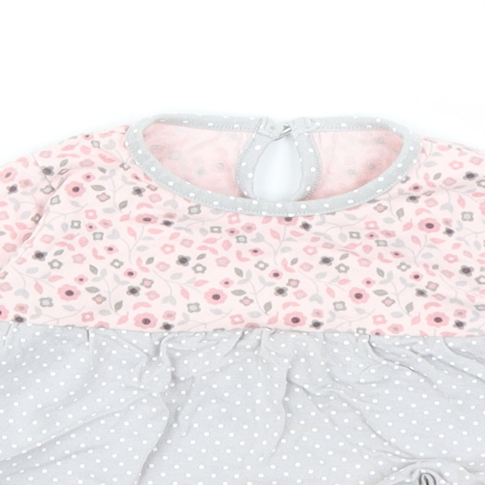 George Girls Pink Floral  Basic T-Shirt Size 9-12 Months