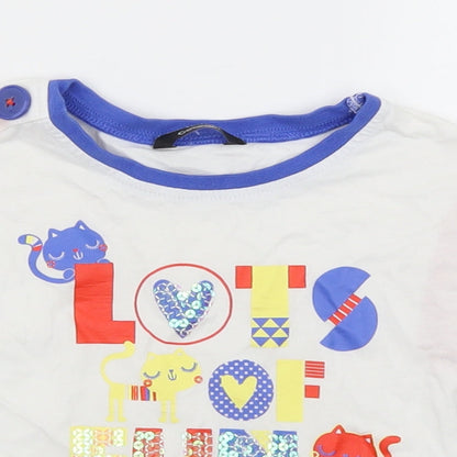 George Girls White   Basic T-Shirt Size 12-18 Months