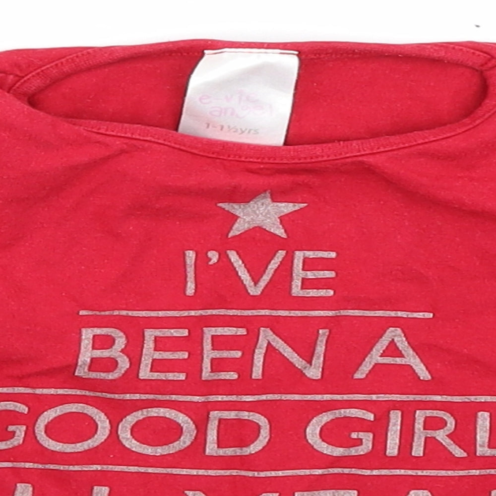 e-vie angel Girls Red   Basic T-Shirt Size 12-18 Months  - Christmas Tshirt