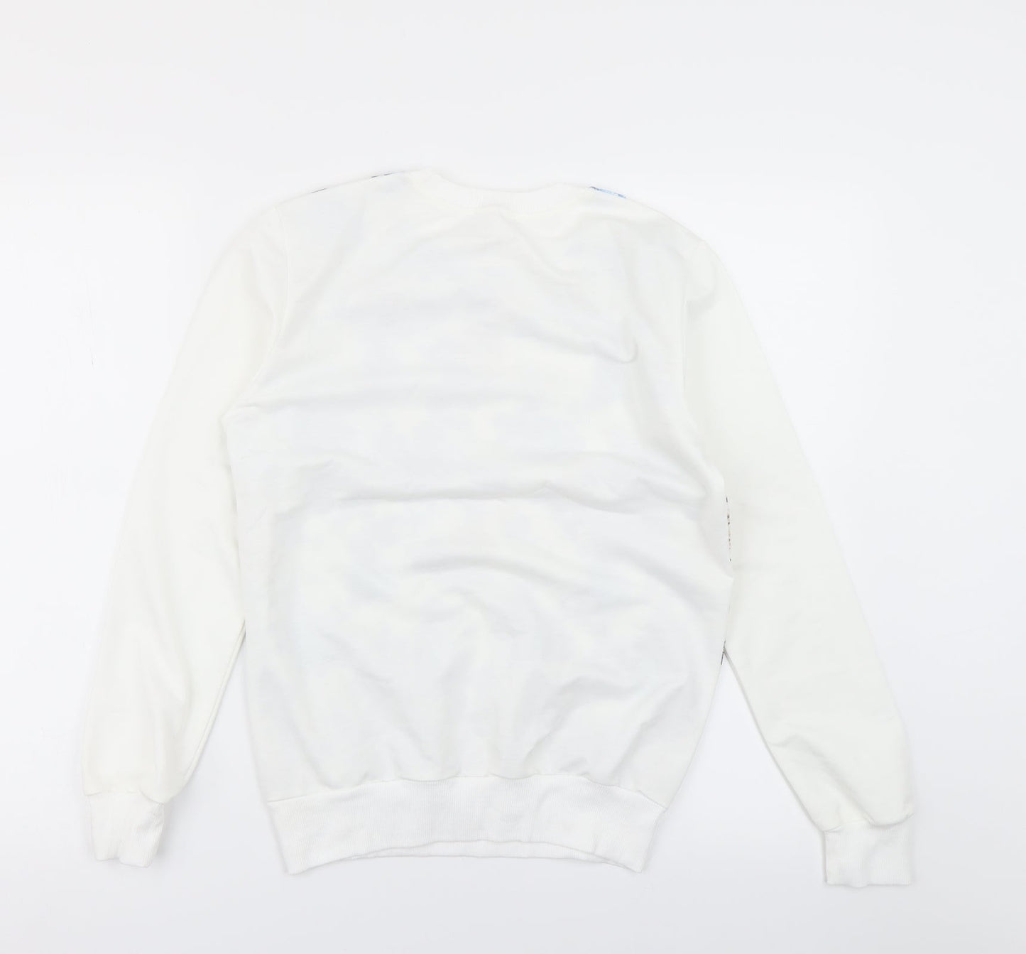 LCN angel Womens White Floral  Pullover Sweatshirt Size M