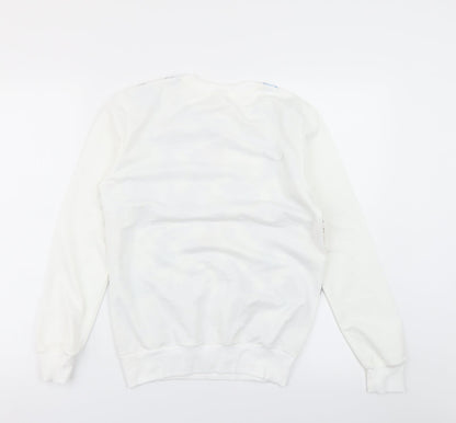 LCN angel Womens White Floral  Pullover Sweatshirt Size M