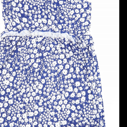 George Womens Blue Floral  Skater Dress  Size XS