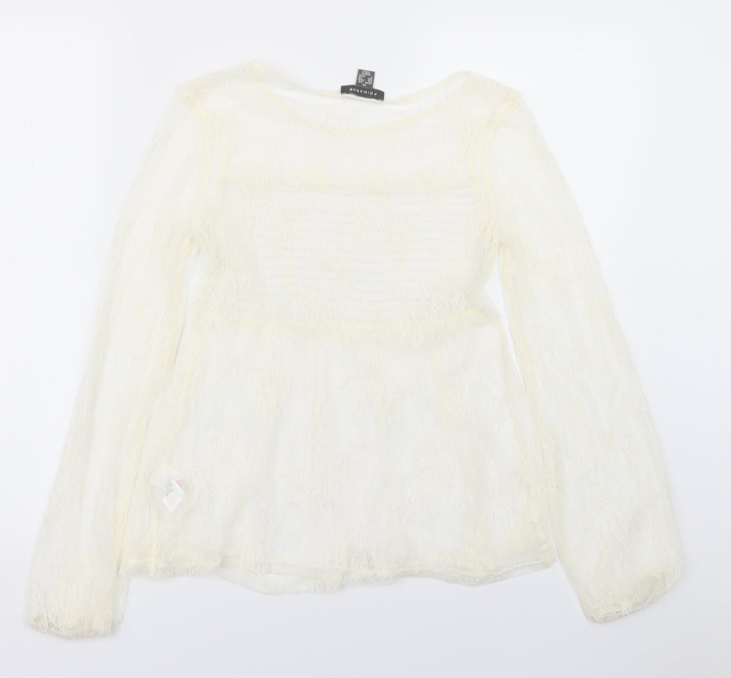 Primark Womens Ivory Floral  Basic Blouse Size XS