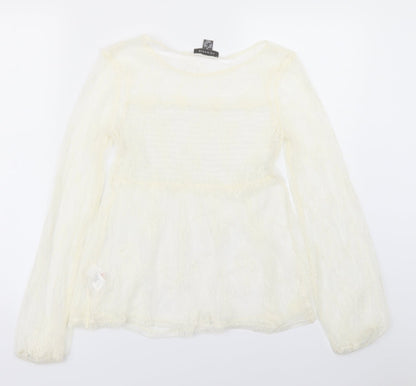 Primark Womens Ivory Floral  Basic Blouse Size XS