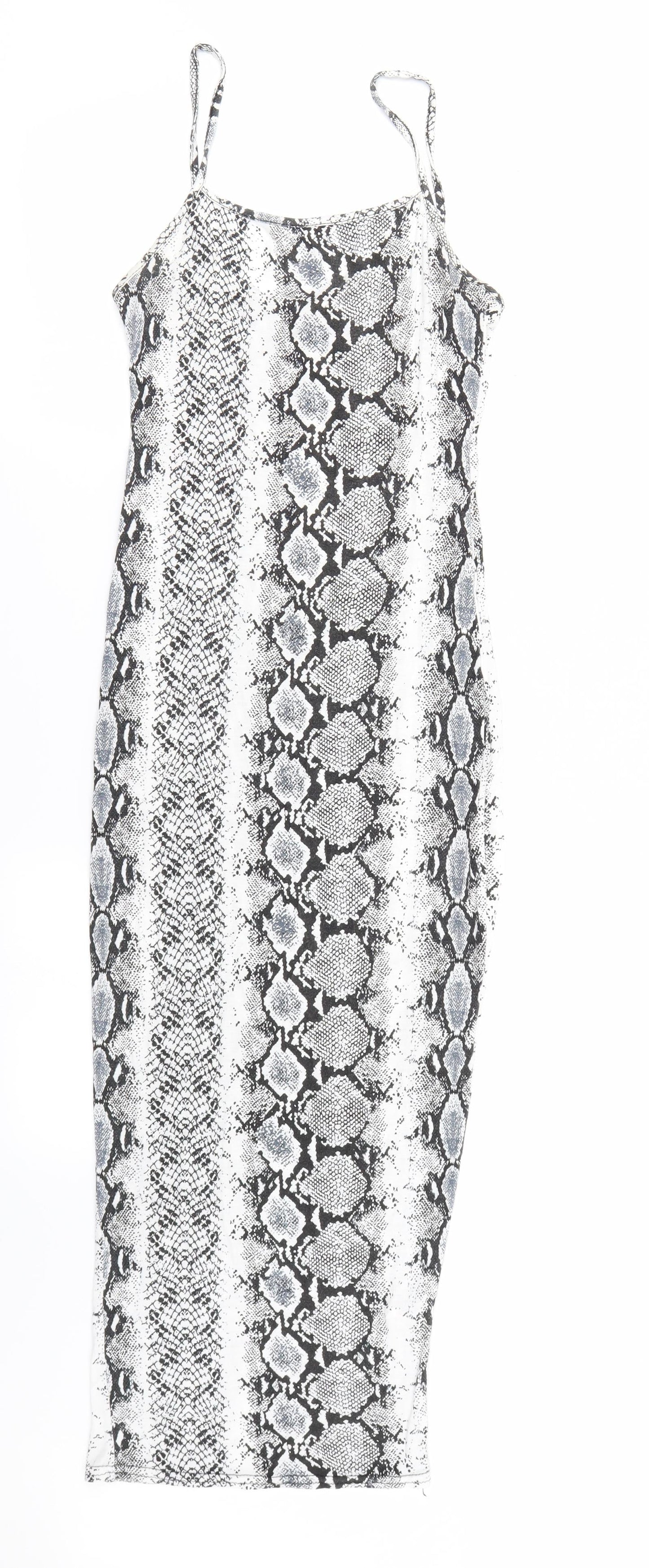 Femme Luxe Womens Black Animal Print  Bodycon  Size 6