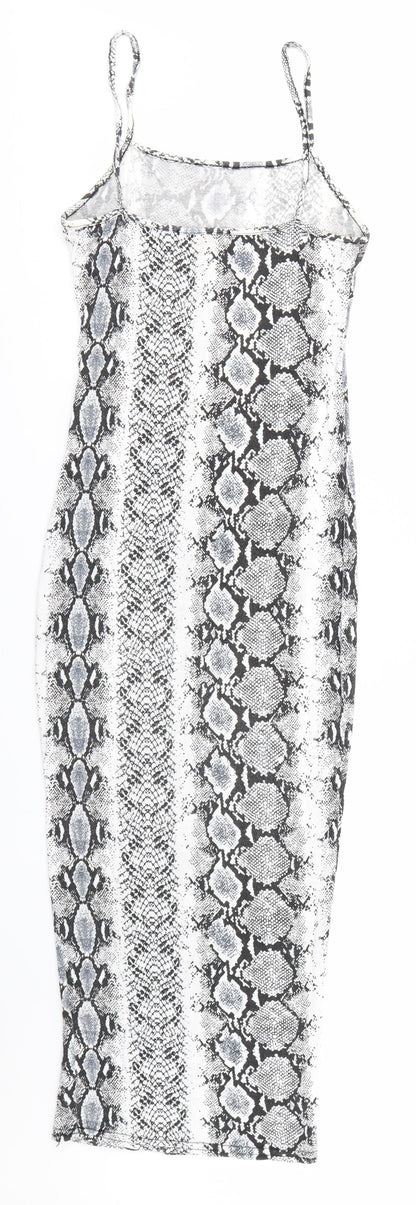 Femme Luxe Womens Black Animal Print  Bodycon  Size 6