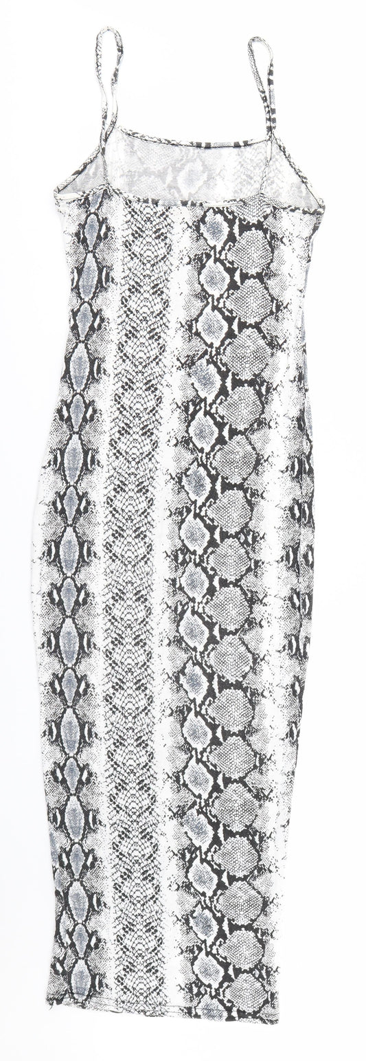 Femme Luxe Womens Black Animal Print  Bodycon  Size 6