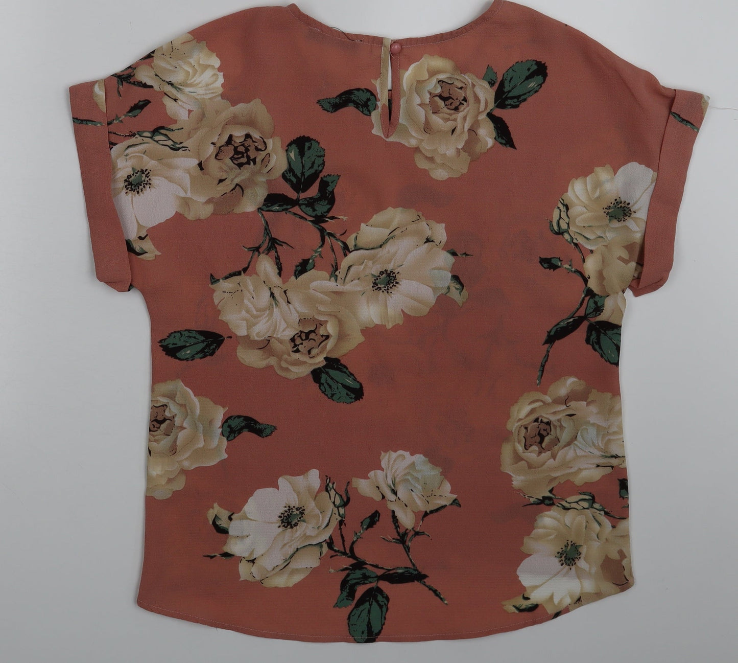 SheIn Womens Pink Floral  Basic Blouse Size XS