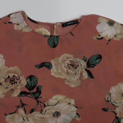 SheIn Womens Pink Floral  Basic Blouse Size XS