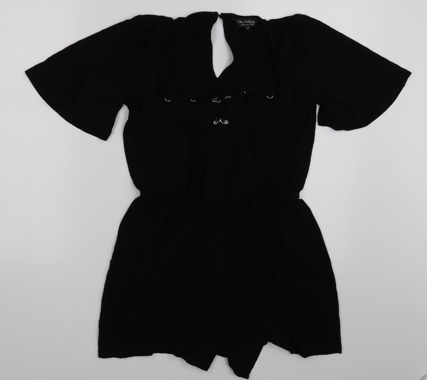 Miss Selfridge Womens Black   Bodysuit One-Piece Size 10
