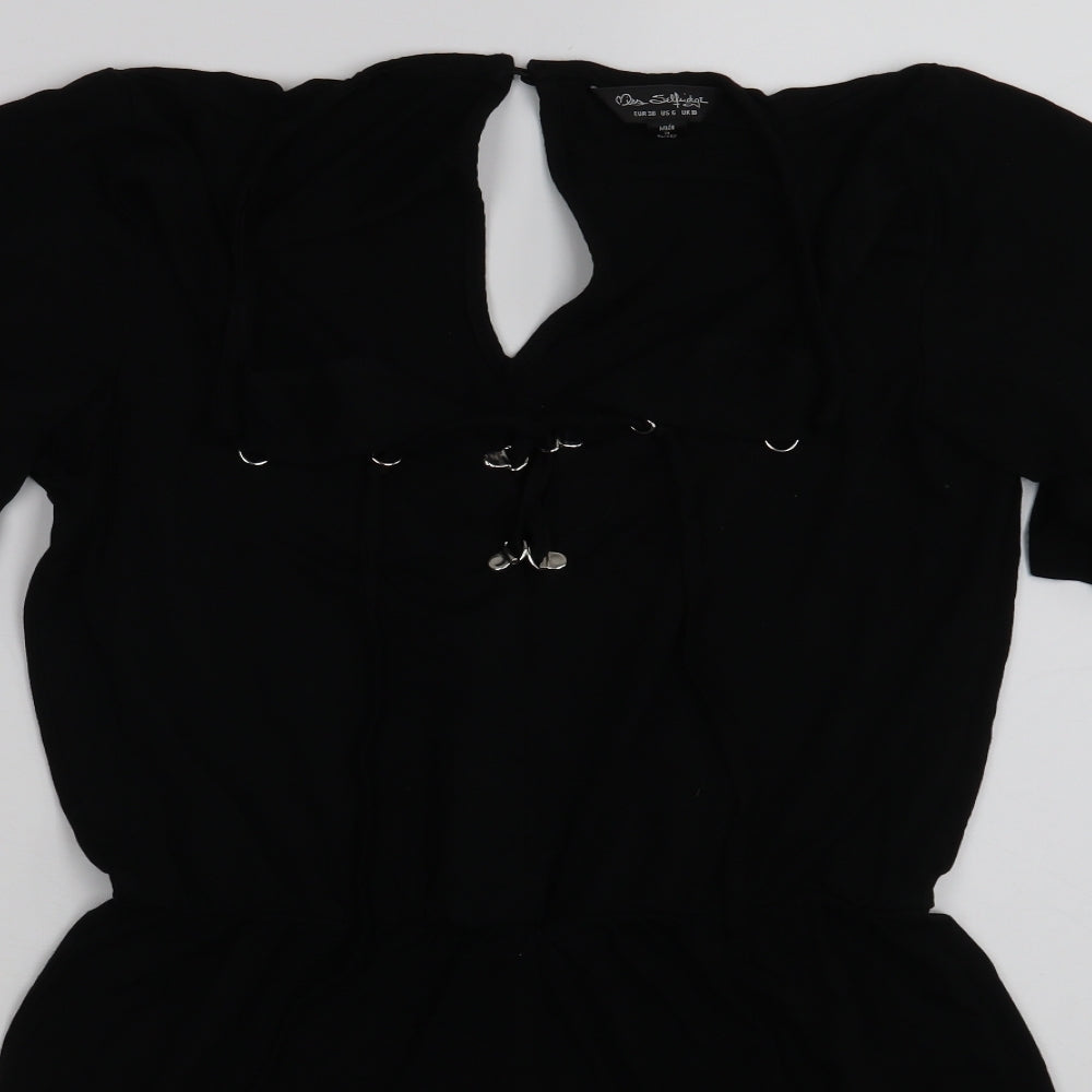 Miss Selfridge Womens Black   Bodysuit One-Piece Size 10