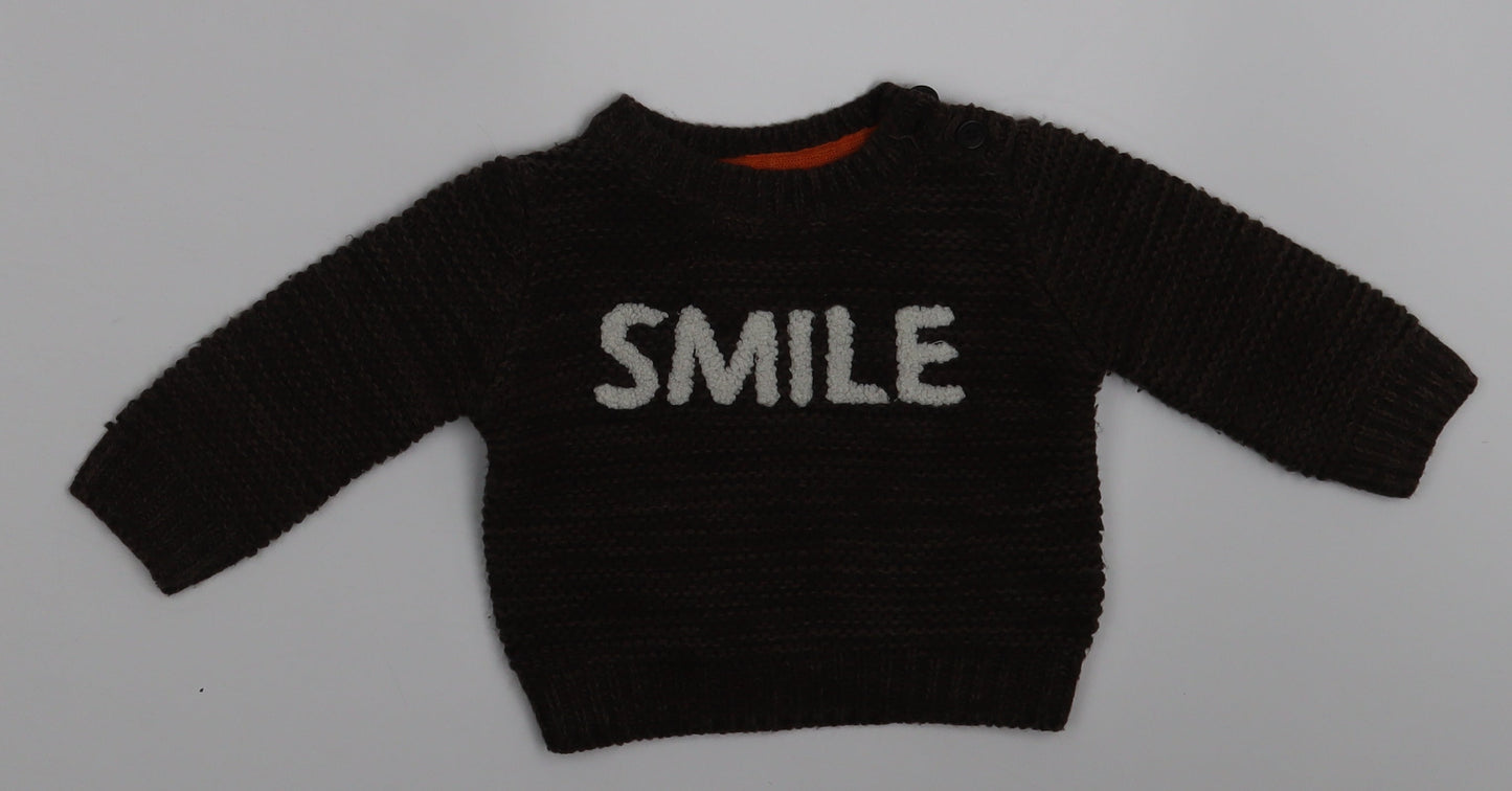 Nutmeg Baby Brown   Pullover Jumper Size 0-3 Months  - SMILE