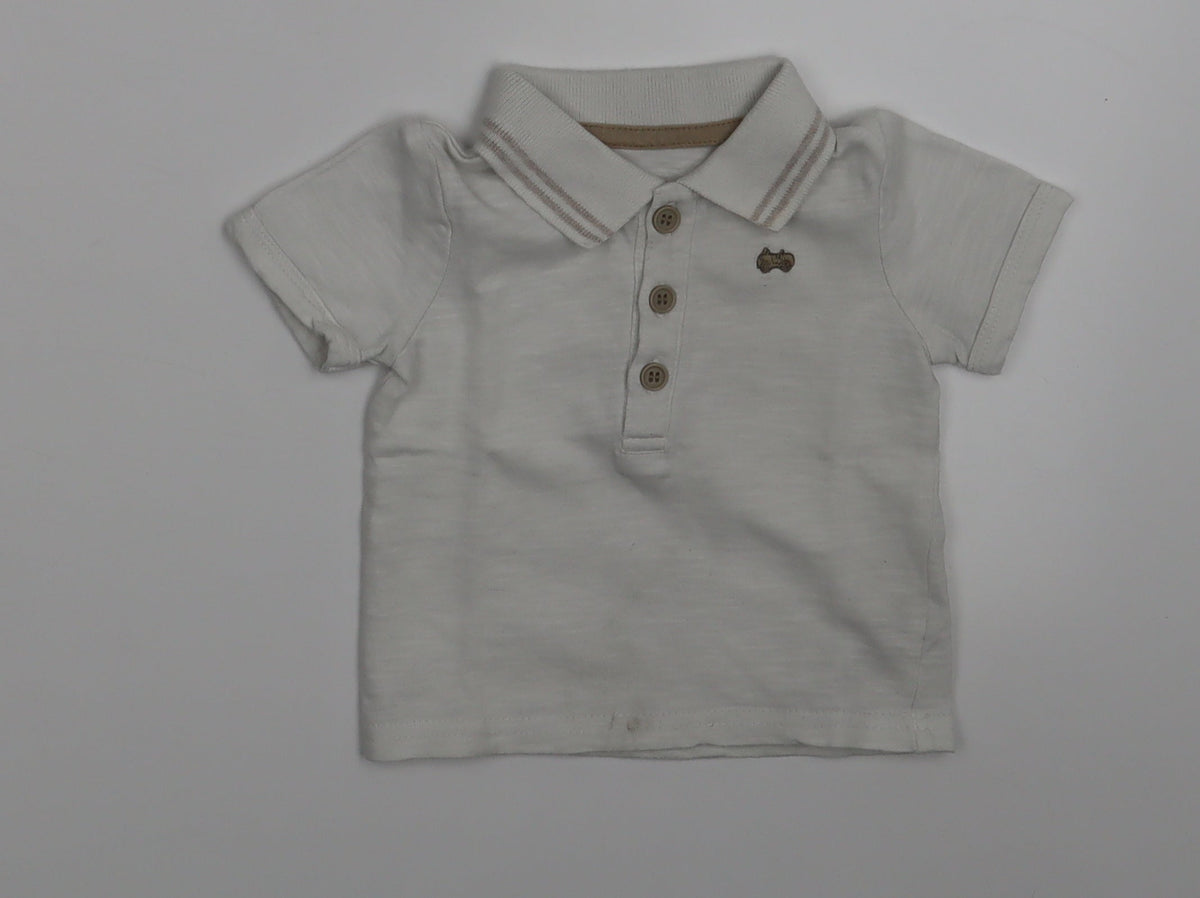 Additional front view of George boys’ ivory pullover polo, size 0-3, months